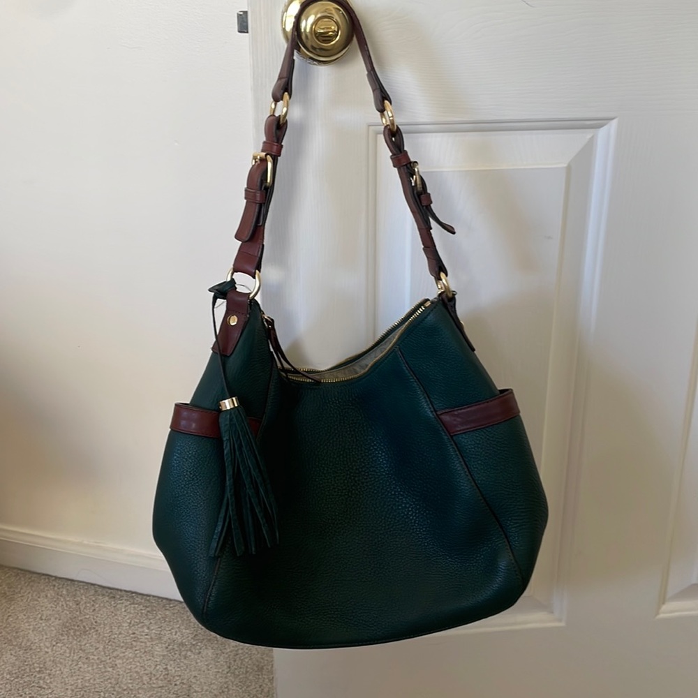 Isaac Mizrahi dark green leather purse 👜